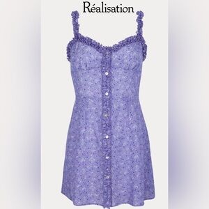 Realisation Par Silk Mini Julia Dress Purple Haze Sz Small -
Orig. $270 Floral